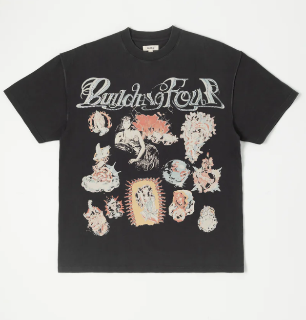 BLDG4. T-Shirt - Stray SS Knit - Charcoal Art - C51-4307