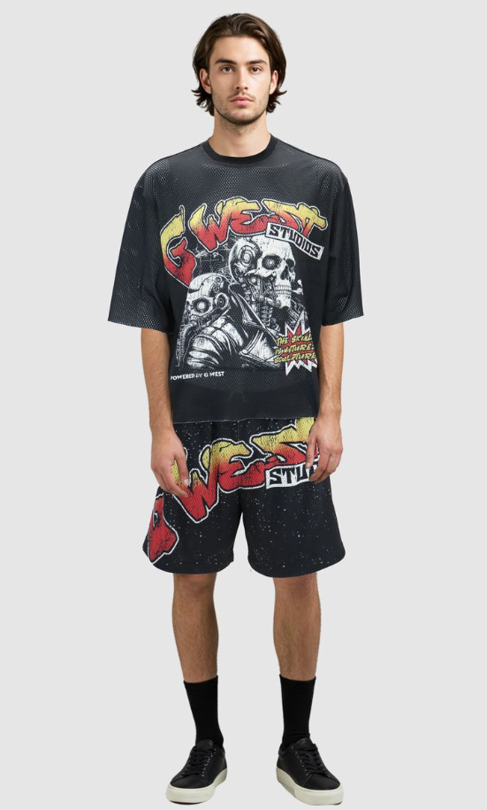 G West - Short Set - Skull Tech - Black\Multi - GWRMSB5004
