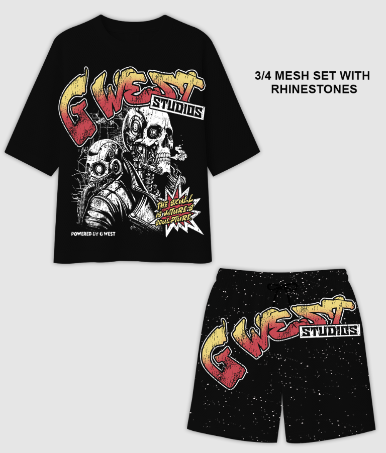 G West - Short Set - Skull Tech - Black\Multi - GWRMSB5004