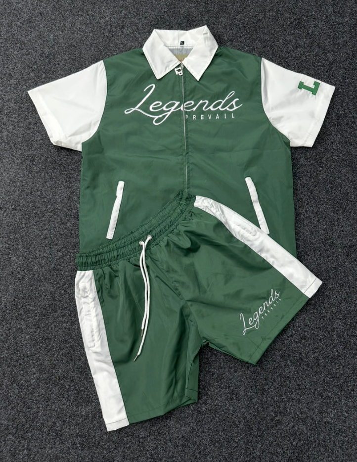 Legends Prevail - Short Set - Wind Breaker - Green\White