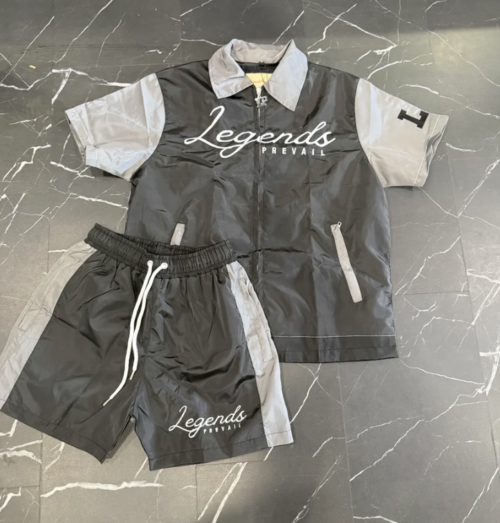 Legends Prevail - Short Set - Wind Breaker - Grey\Black