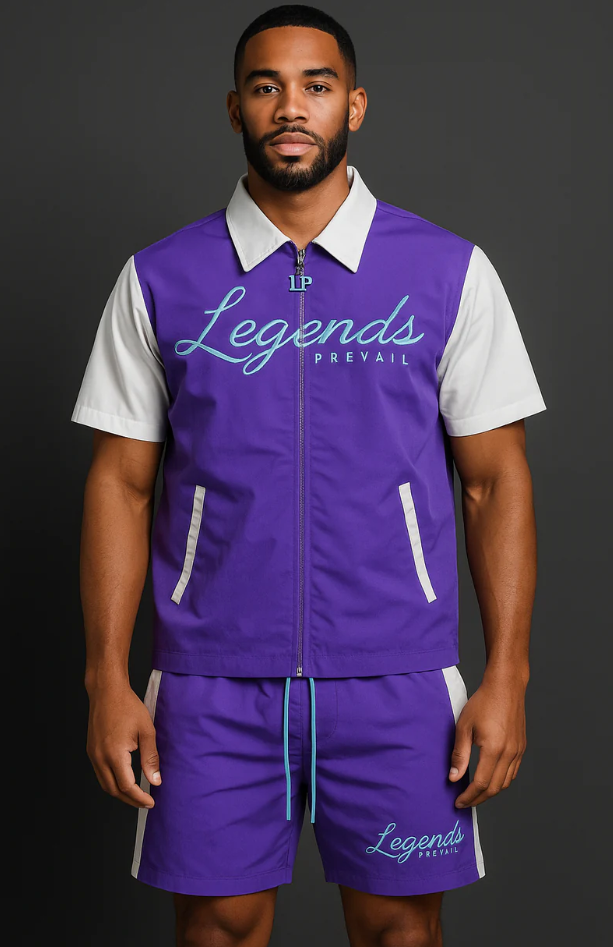 Legends Prevail - Short Set - Wind Breaker - Purple\White