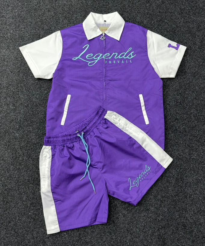 Legends Prevail - Short Set - Wind Breaker - Purple\White
