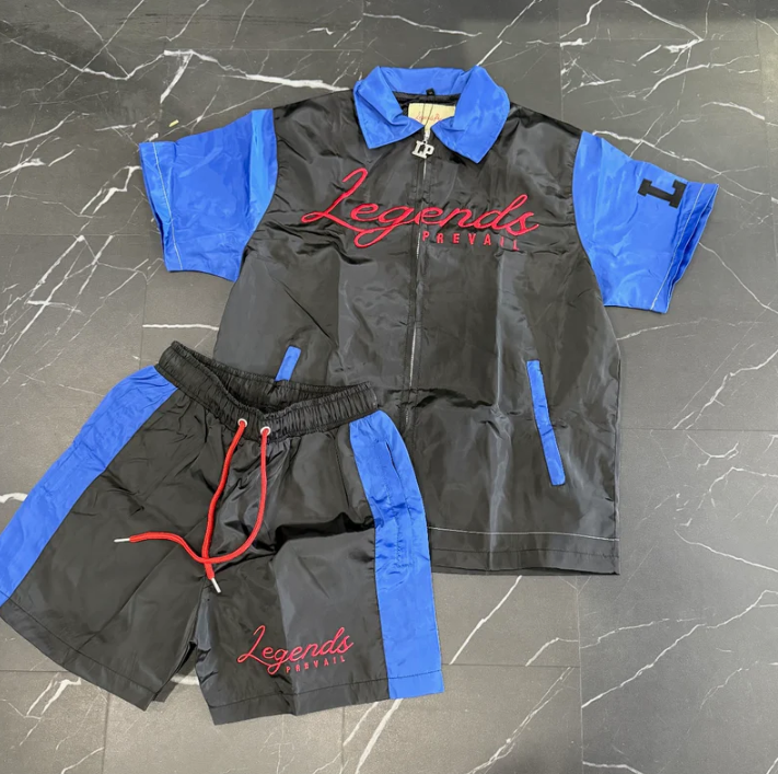 Legends Prevail - Short Set - Wind Breaker - Black\Blue