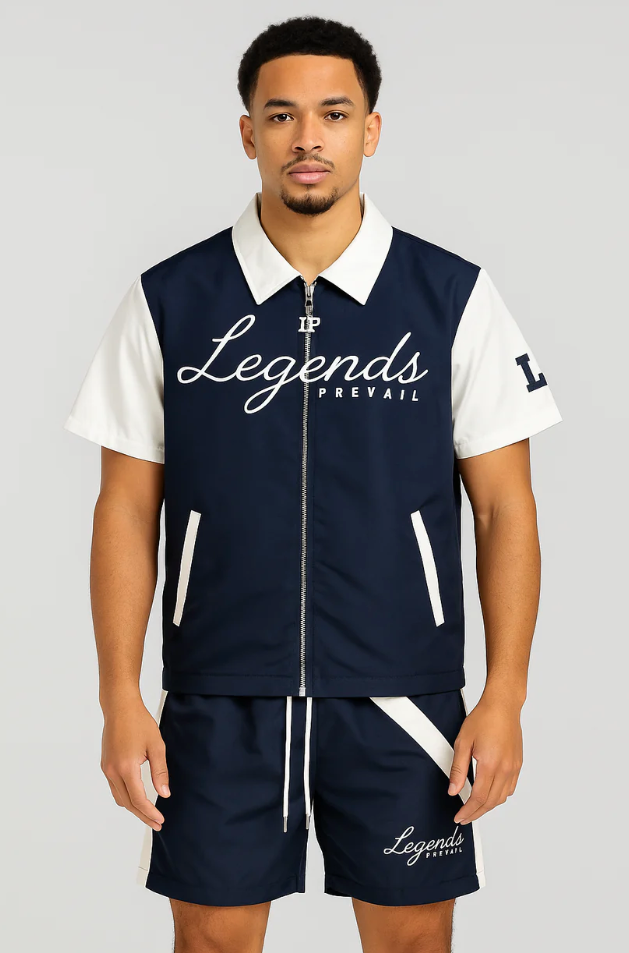 Legends Prevail - Short Set - Wind Breaker - Navy\White