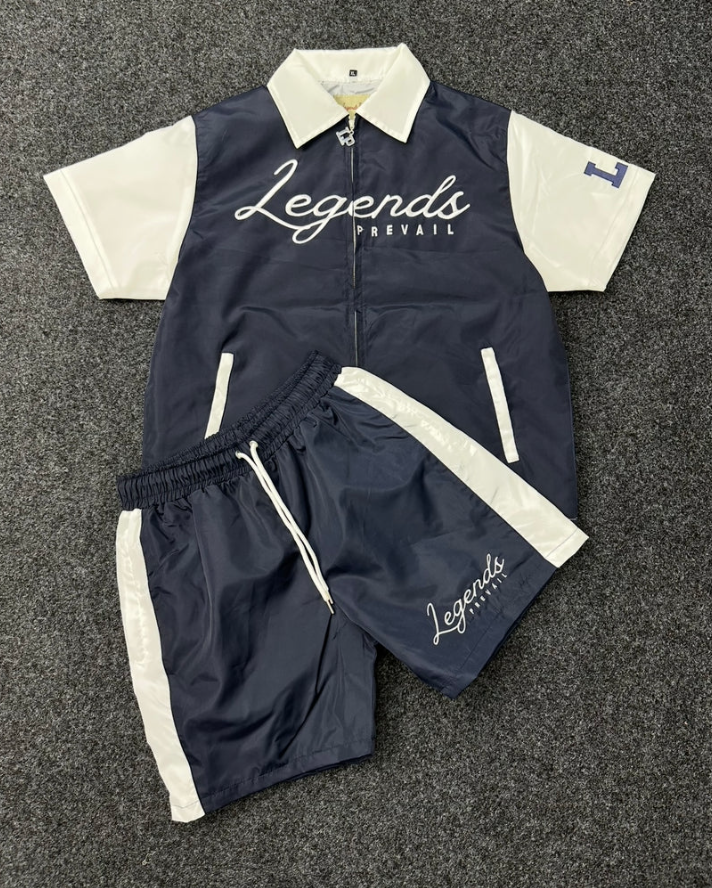 Legends Prevail - Short Set - Wind Breaker - Navy\White