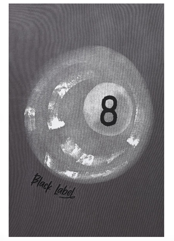 Black Label T-Shirt - 8 BALL - Black - BL2003