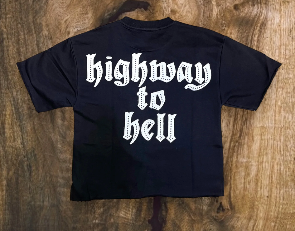 Bkys T-Shirt - Highway To Hell Cropped - Black - T1351