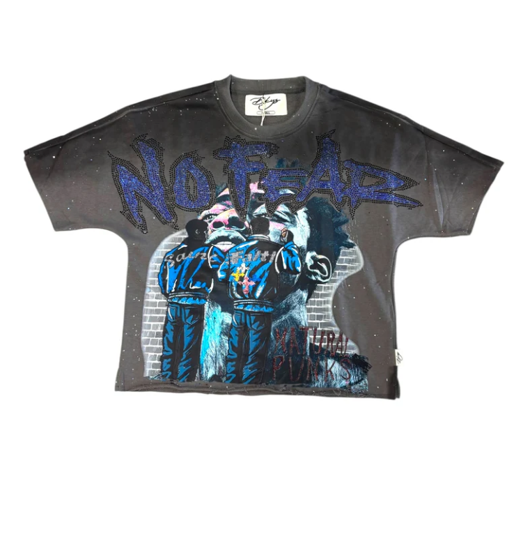 Bkys T-Shirt - No Fear Cropped - Grey  - T1385