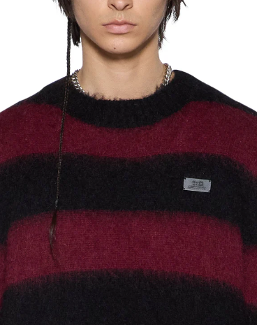 Ksubi Sweater - Rugged Mohair Knit Crewneck Ox - Multi - MFA25KW001