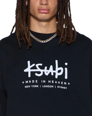 Ksubi Sweater - Plated Ekcess Crewneck - Jet Black - MFA25FL011