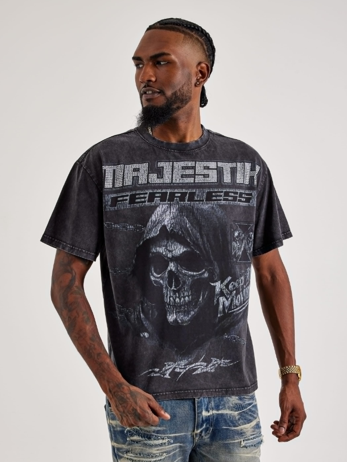 Majestik T-Shirt - Keep It Moving - Black - TD2543