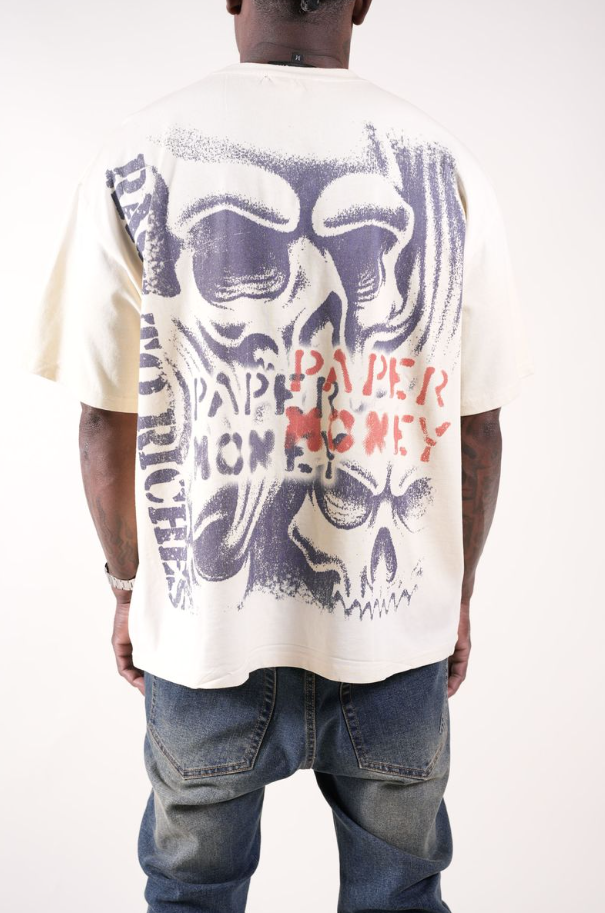 Paper Money T-Shirt - RAGS Rhinestone - Bone - BH3015