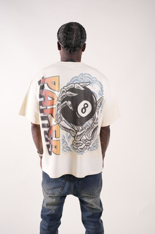 Paper Money T-Shirt - Eightball Rhinestone - Bone - BH3019