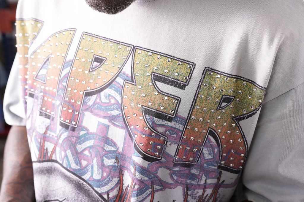 Paper Money T-Shirt - Eightball Rhinestone - Bone - BH3019