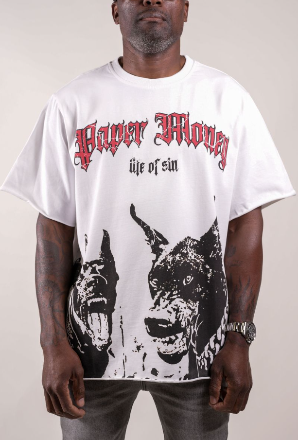 Paper Money T-Shirt - Doberman - White - BH3001