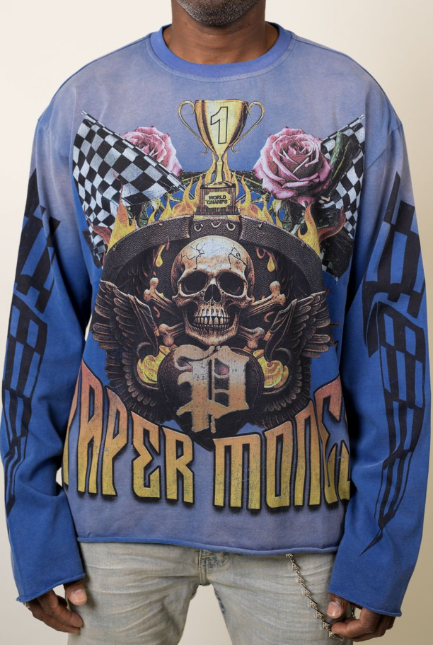 Paper Money T-Shirt - First Place Longsleeve - Blue - BH3389