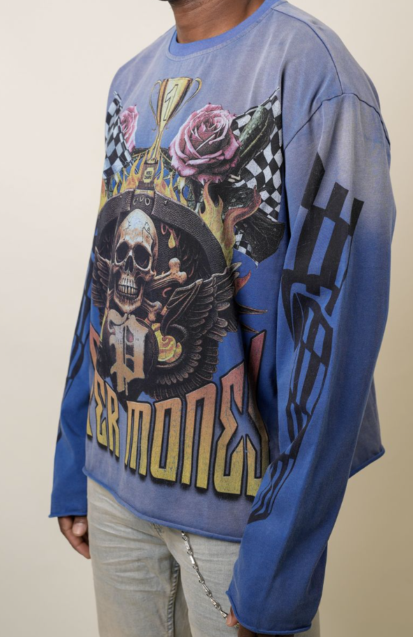 Paper Money T-Shirt - First Place Longsleeve - Blue - BH3389