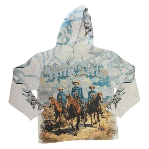Majestik Hoodie - World Invasion Tapestry - Cream - TH2501