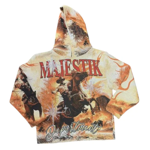Majestik Hoodie - Ride With Soul Tapestry - Egg Shell - TH2507