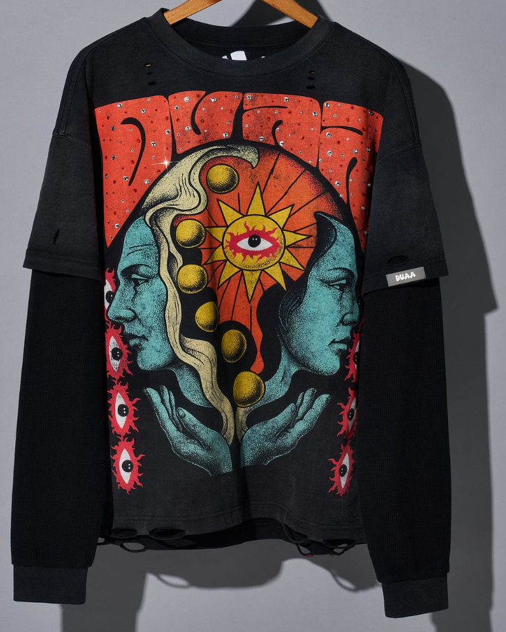 Duaa T-Shirt - World Tour Long Sleeve - Black\Orange - DTSWT