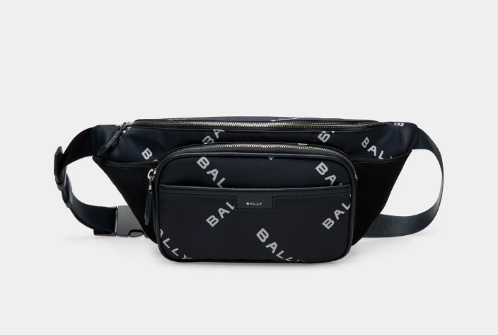 Bally Belt Bag - PAL NYLON LOGO- BLACK WHITE - MAS01W NY221 I905P