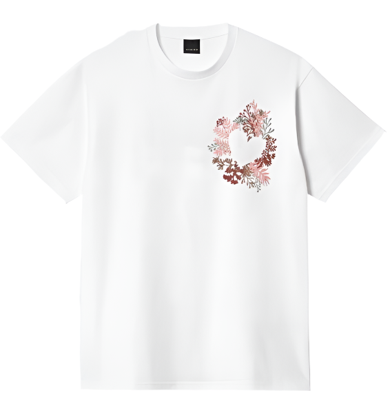 Inimigo T-Shirt - Women Flowers Oversized - Snow White - ITS3592