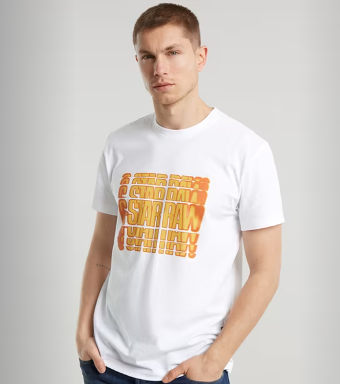 G-Star T-Shirt - Gradient GR R T - White  - D25084-336-110