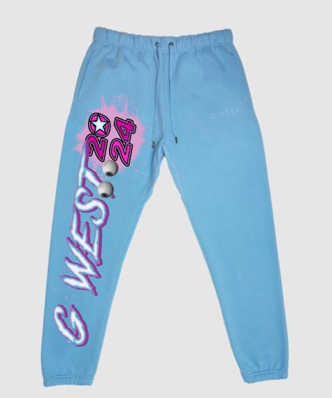 G-West Jogger Set - Supernatural UNC - Blue And Pink - GWDSHLHD9096