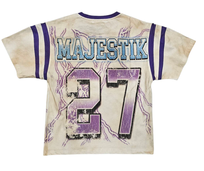 Majestik T-Shirt - Men's Eagle Running Back Garment Dyed T-Shirts - Egg-Shell - TE2528