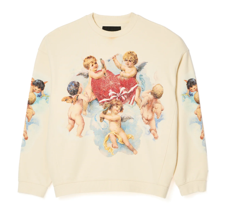 Cult Of Individuality Crewneck - Novelty Fleece Crew Sweatshirt - Winter White - 625A4-FC17B