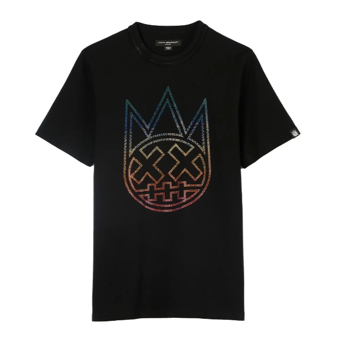 Cult Of Individuality Shirt - Short Sleeve Crew Neck Tee "Gradient Logo" - Black - 625A4-K38A