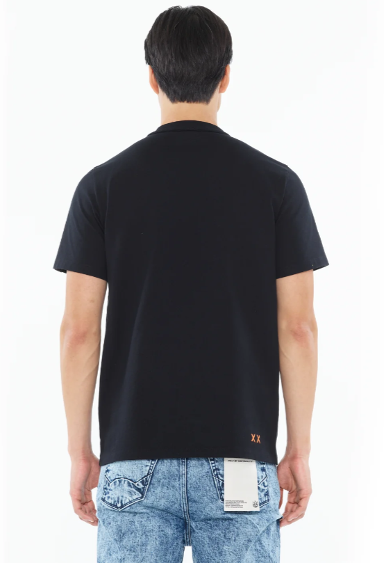 Cult Of Individuality Shirt - Short Sleeve Crew Neck Tee "Gradient Logo" - Black - 625A4-K38A