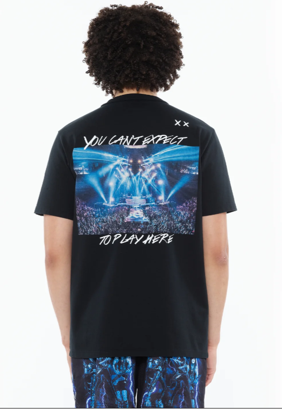 Cult Of Individuality Shirt - Short Sleeve Crew Neck Tee "Play Here" - Black - 625A5-K794