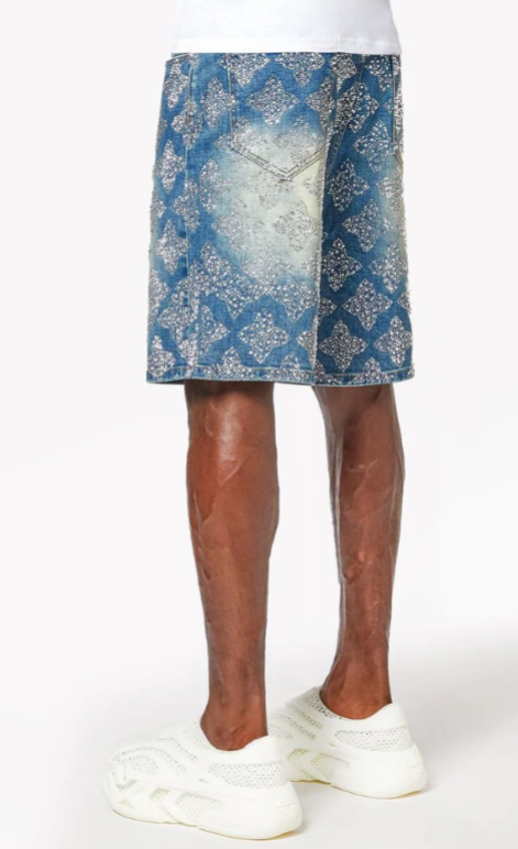 Guapi Shorts - Embellished Denim Shorts - Vinatge Blue - GSEDSVB2