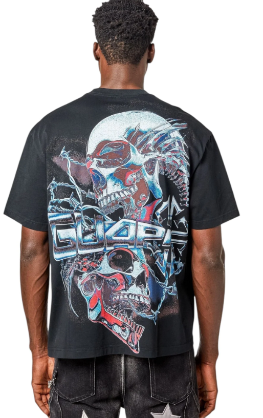 Guapi T-Shirt - Chrome Skull Tee - Black - CSB