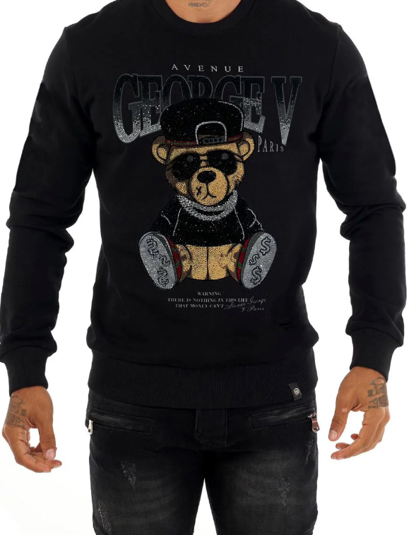 George V T-Shirt -Cool Bear - Black - GV-2805