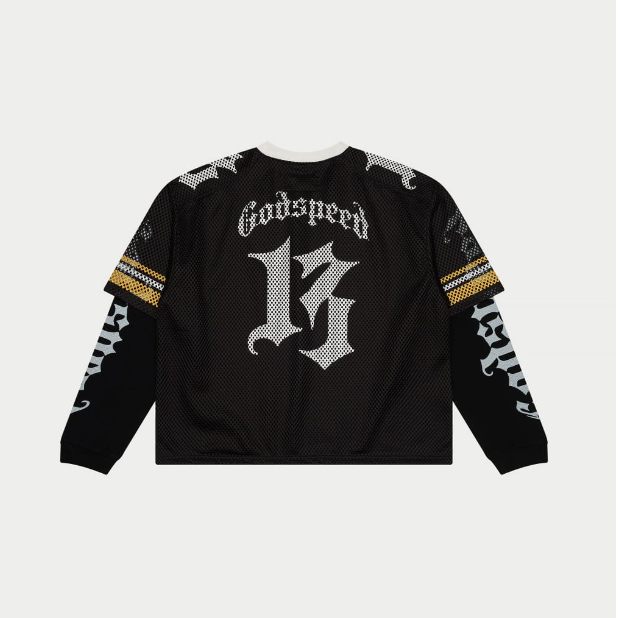 GODSPEED Sweatshirt - Mainline Collection TD Layered Jersey  Black Yellow