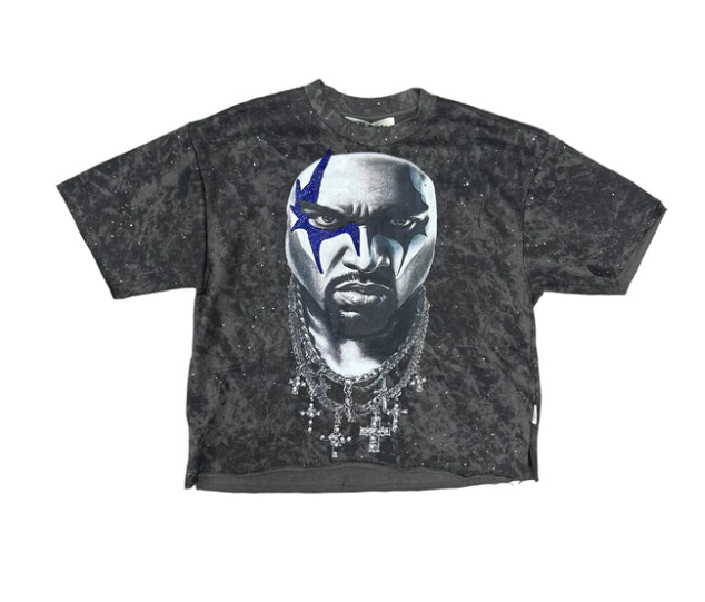 Bkys T-Shirt - Star Face Cropped - Washed Black - T1332