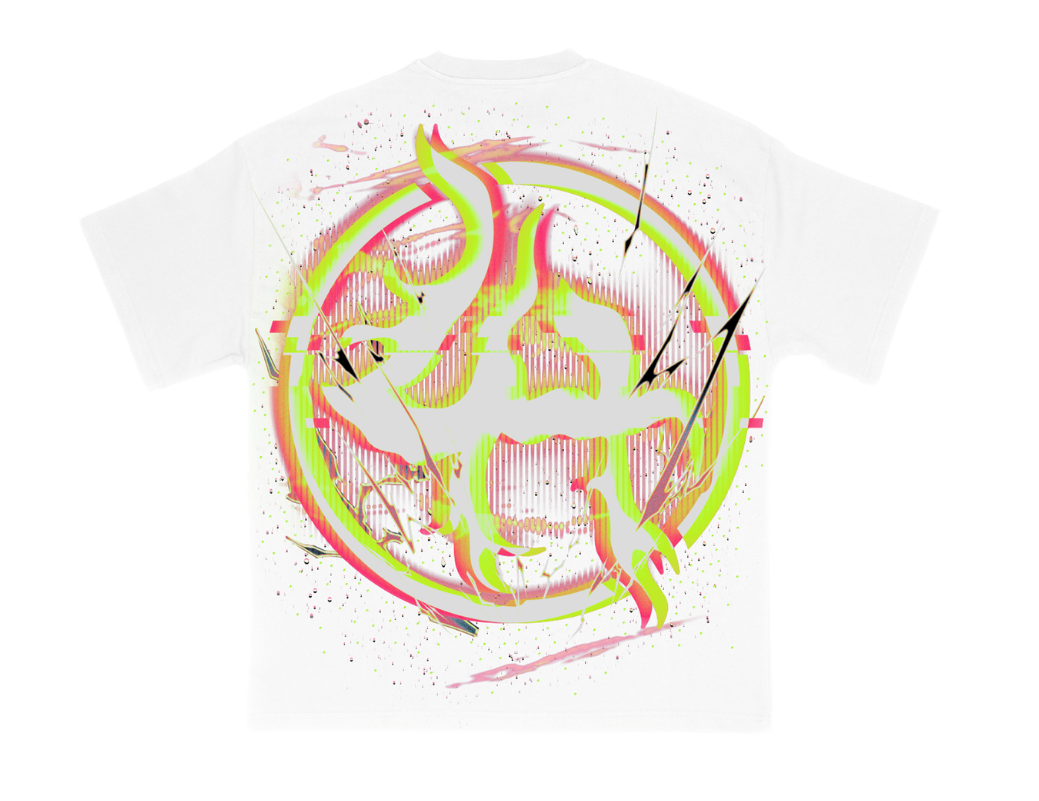 Lost Hills T-Shirt - Oversized Screenprint With Rhinestone - White - LH5006