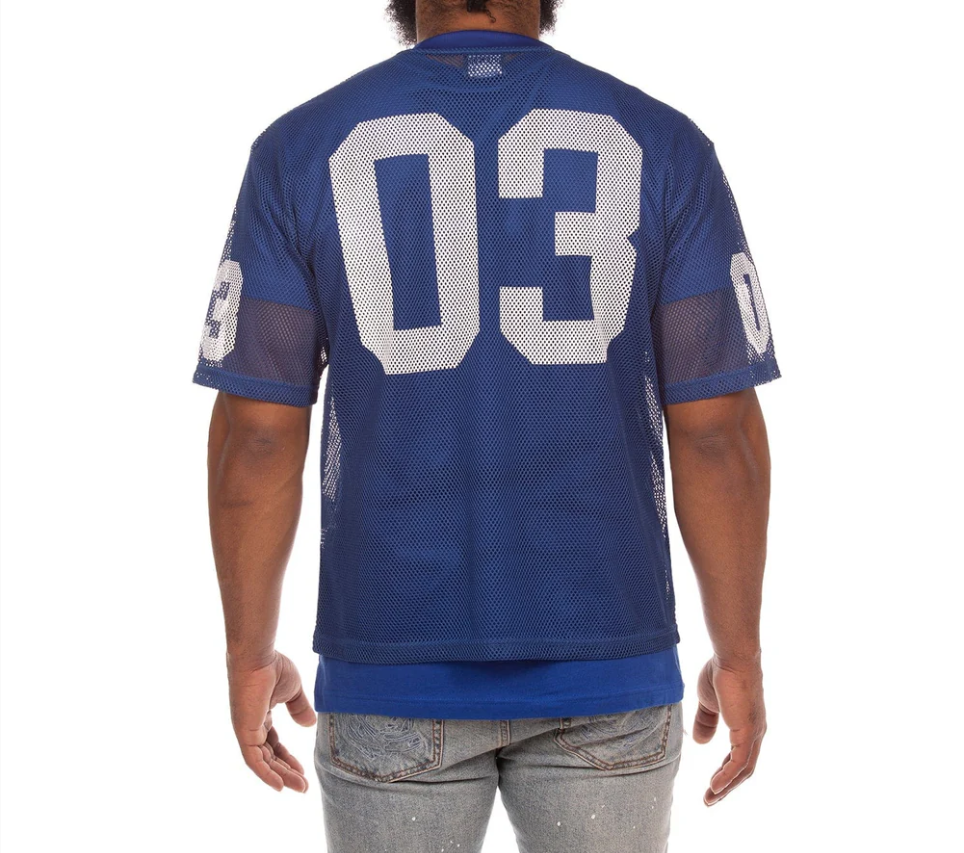 Billionaire Boys Club T-Shirt - BB Varsity SS Knit(Cropped Fit) - Navy Peony - 851-6314