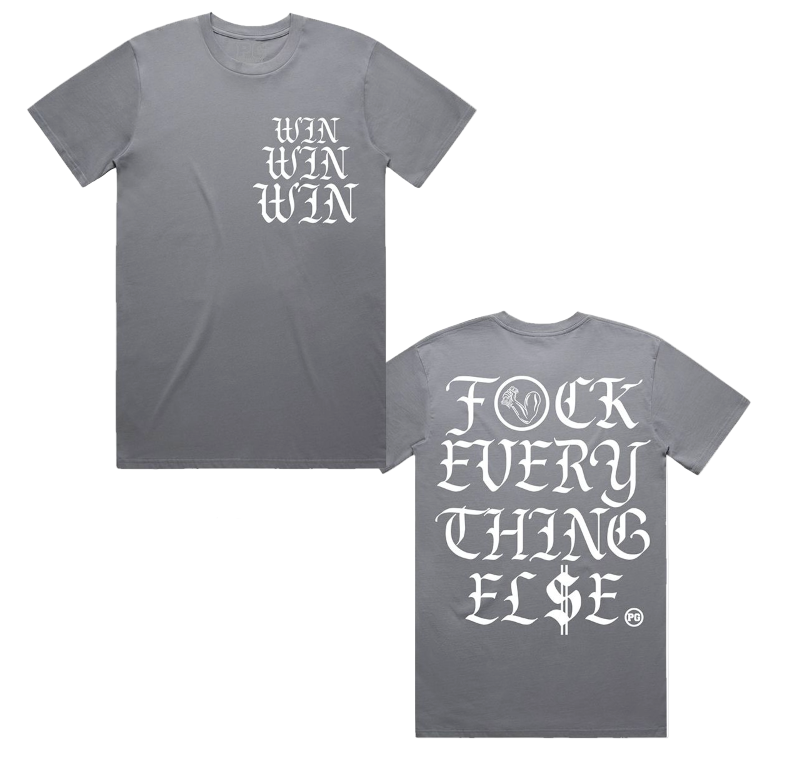 Pg Apparel T-Shirt - Win - Gravel and White - 100