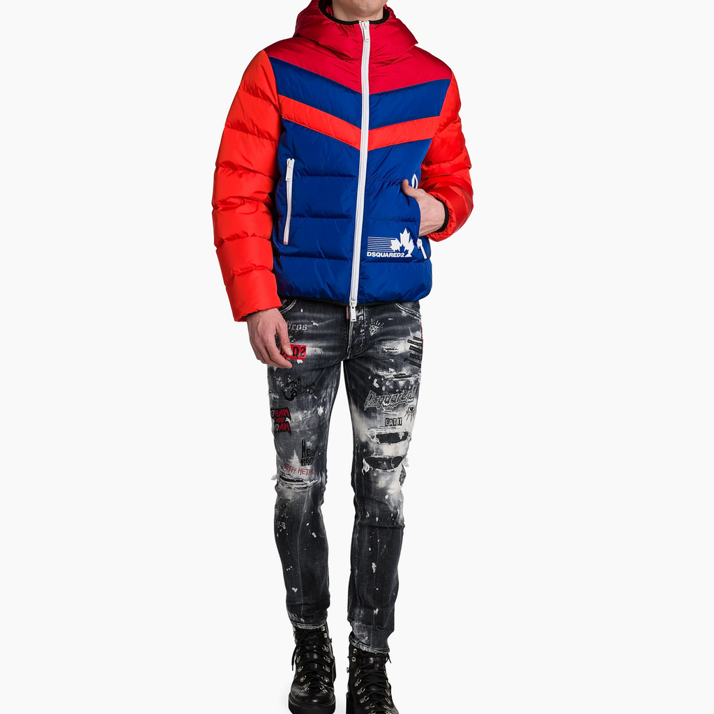 Dsquared2 Jacket - Block hood puffer - Multicolor - S71AN0306