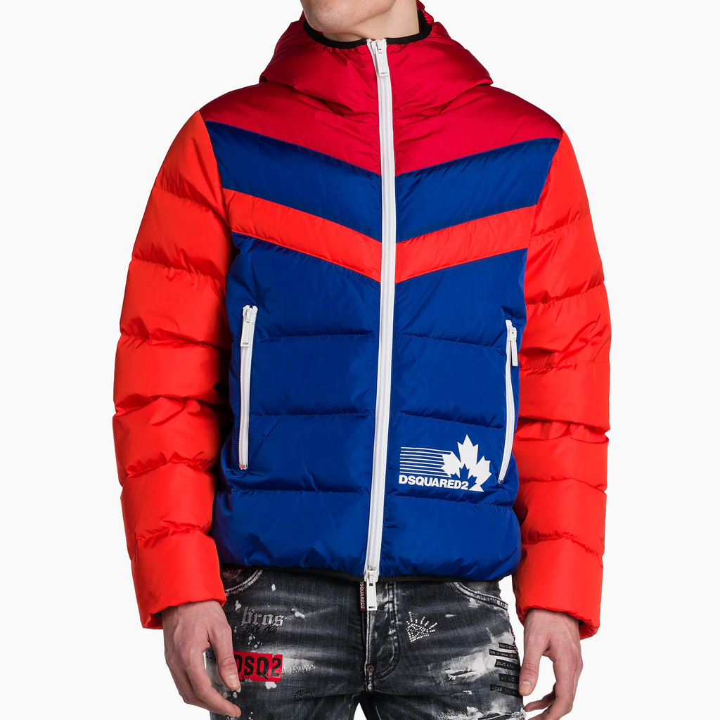 Dsquared2 Jacket - Block hood puffer - Multicolor - S71AN0306