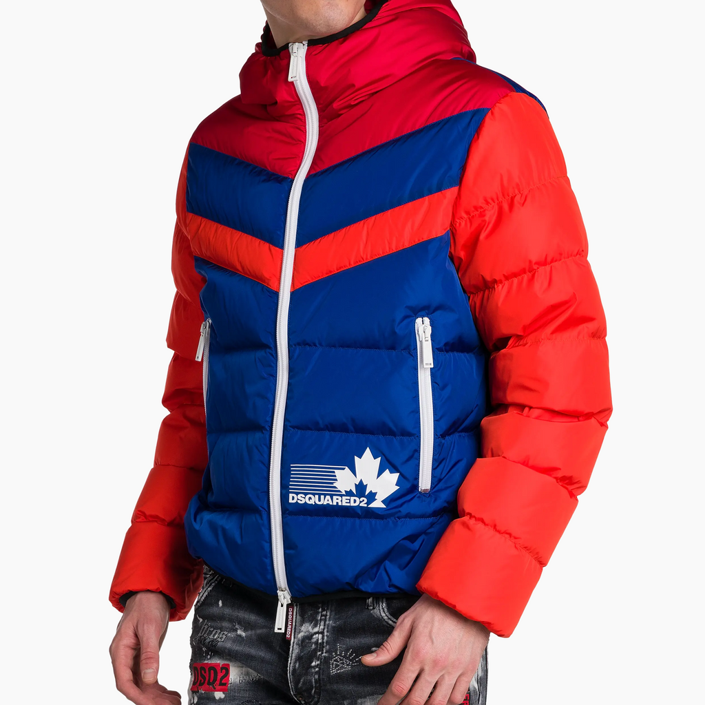 Dsquared2 Jacket - Block hood puffer - Multicolor - S71AN0306