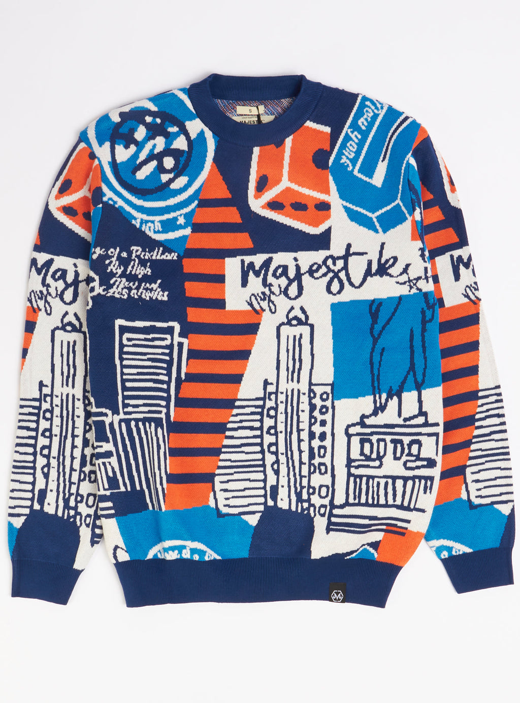 Majestik Sweater - City Graphic - Dark Blue - SW2238