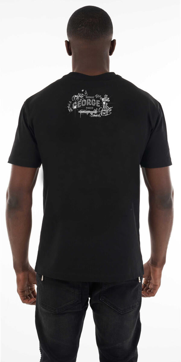 George V T-Shirt - Smile Through The Pain - Black - GV2573