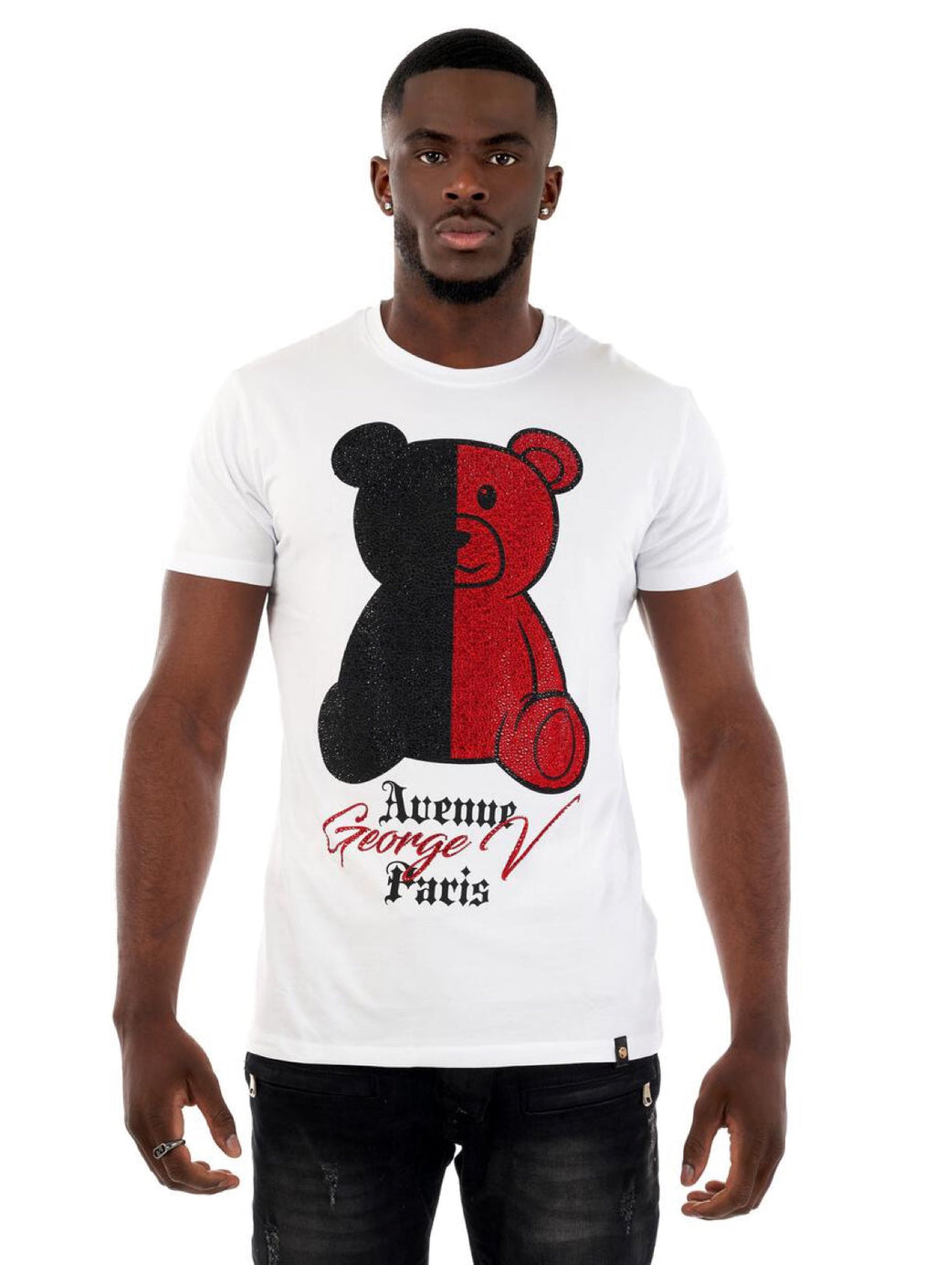 George V T-Shirt - Split - White And Red - GV2519