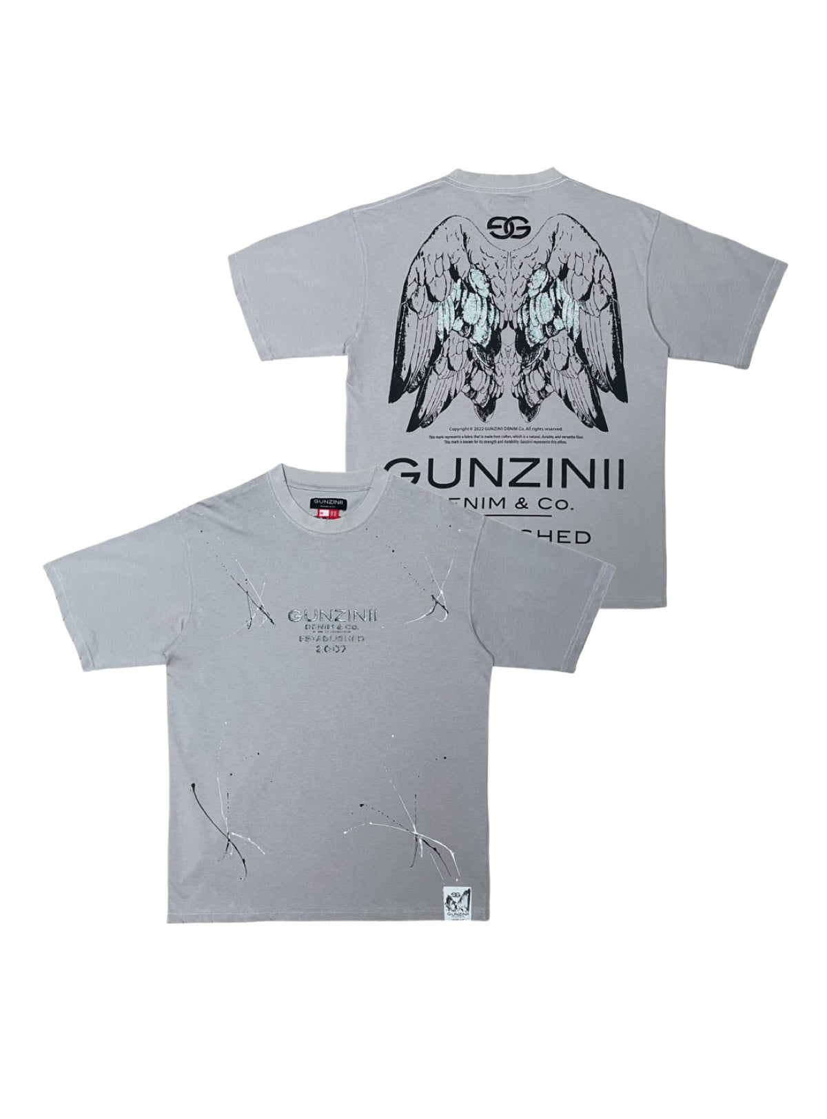 Gunzinii T-Shirt - Stone Wings - Dust Blue - GZ207