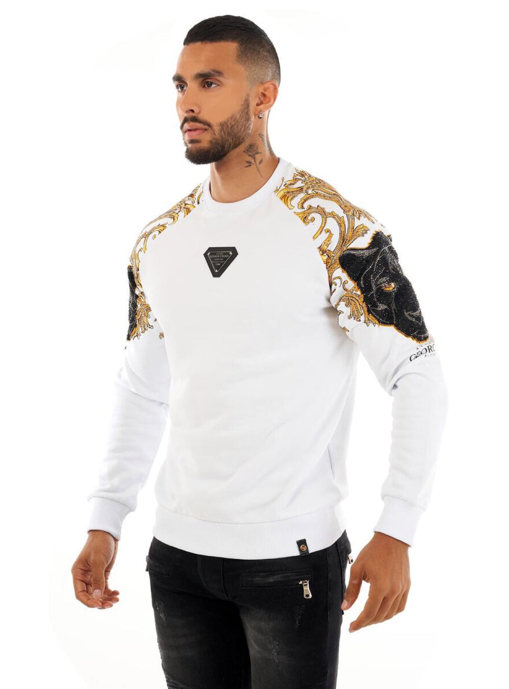 George V Sweatshirt - Elegantly Strong - White - GV2413